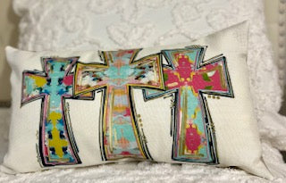 Lumbar 3 Watercolor Crosses