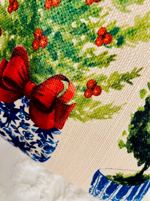 Chinoiserie Tree with Red Bow 17X17